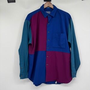 Pendleton Lobo Shirt Men XL Blue Vintage Wool Colorblock Heritage 90s Retro